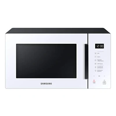 Image de Samsung MG23T5018AW Four à micro ondes, 23 L, 1100 W, cuisson automatique et Home Dessert, design verre, blanc