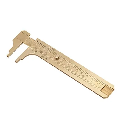 Image de pied à coulisse coulissant en laiton jauge règle pouce mètre MM/pouce outil de mesure double échelle(Double Scales 100mm)