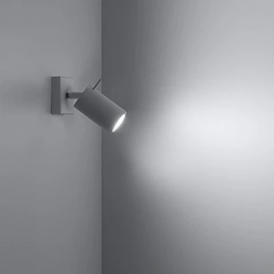 Image de Sollux LIGHTING Ring 1 Applique Murale Design Minimaliste et Moderne, Bras Orientable &amp; Direction de la Lumière Ampoule GU10 Remplaçable, x 40 W Acier, Blanc, 8 16 cm