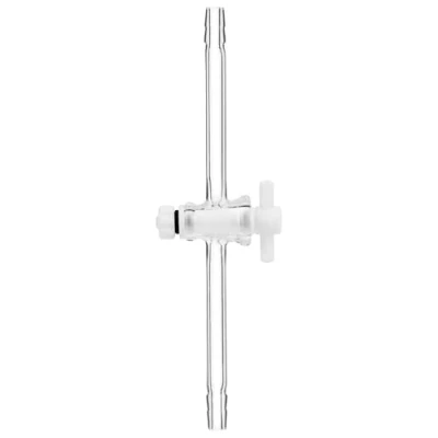 Image de Labasics Adaptateur de Contrôle Débit Sous Vide en Verre avec Robinet PTFE, Décollage Distillation Flux Borosilicaté pour Lab, 8mm
