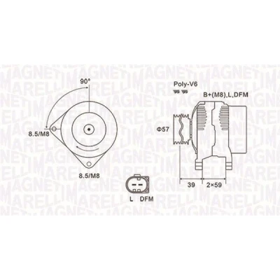 Image de MAGNETI MARELLI 063732002010 Alternateur 14V 140A AUDI: A4 B7 Avant, Berline, B6/B7 Cabriolet