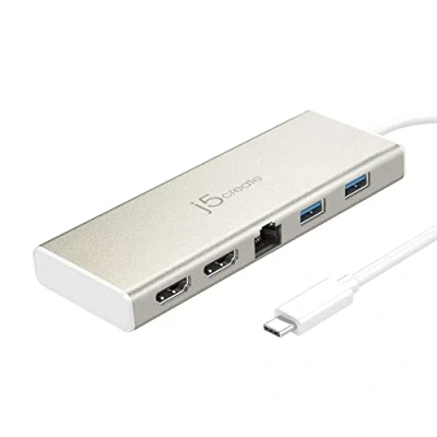 Image de j5create JCD381 N USB Type C™ Double HDMI Mini Dock Ethernet / HUB 3.1 PD2.0 Neuf