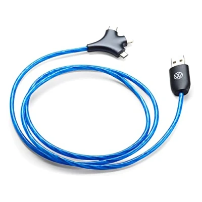 Image de Volkswagen 5H0087703F Câble de charge lumineux LED téléphone portable, USB A vers C/Micro USB/Lightning