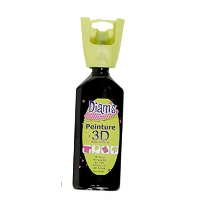 Image de Afairesoimeme Peinture 3D Tous Supports, Noir Brillant, 37 ml (Lot de 1), Set Pièces