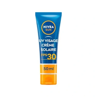 Image de NIVEA SUN Crème solaire UV VISAGE Essentiels FPS 30 (1 x 50 ml), Protection hydratante, Écran anti UVA/UVB pour tous types de peaux