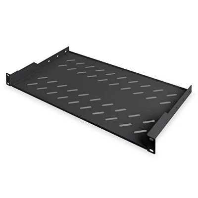 Image de DIGITUS DN 19 TRAY 1 SW Étagère pour montage fixe dans une armoire 19&quot; charge admissible 15 kg à partir d&#039;une profondeur d&#039;armoire de 450 mm 1U noir