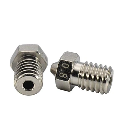 Image de Lot de 2 buses M6 en laiton plaqué pour imprimante 3D Hotend V6 Titan Aero Extrudeuse Prusa I3 MK3 MK3S Anycubic Mega (2 x 0,8 mm)