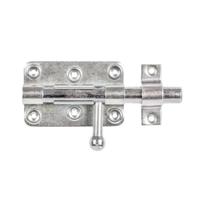 Image de Alberts 129026 Verrou de box porte cadenas avec poignée ronde et gâche attachée passivé platine 99 x 68 mm boulon Ø 15 longueur totale 140