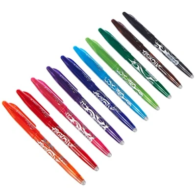 Image de Pilot Frixion BL FR7 Lot de 10 stylos rollers effaçables 0,7 mm Pointe mm, , modèle capuchon (sans gomme, multicolore)
