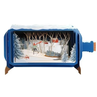 Image de Alljoy Cards XMIB072 Carte de Noël pop up Message dans une bouteille Motif sapin