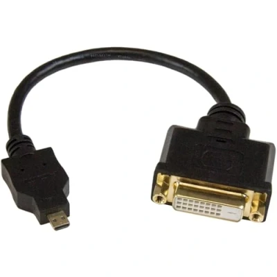 Image de StarTech.com Adaptateur HDMI vers DVI 20 cm Convertisseur Micro Periphérique Type D Écrans/Projecteurs/Affichages Single Link Résistant M/F (HDDDVIMF8IN)