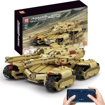 Image de Mould King 20011 Technique Tank Model Building Blocks, 3296 pièces Kit de technologie pour adultes et enfants, réservoir télécommandé avec télécommande application double contrôle