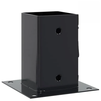 Image de vidaXL Bases de poteau carrées 4 pcs anthracite 91x91 mm, base clôture en béton, clôture, support métal