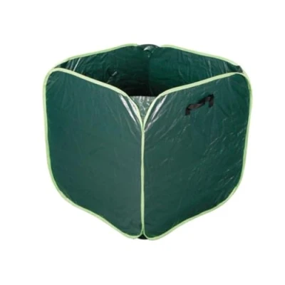 Image de Toolland Sac à déchets de jardin, forme carrée, polyester, vert/blanc, 290 L