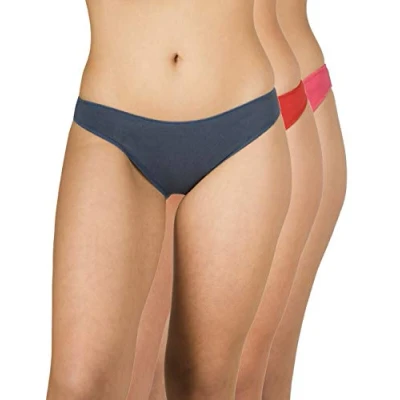 Image de A.A Underwear Culotte de Bikini Femme Coton &amp; Modal Ultra Douce avec élastique Fin et Invisible à l&#039;intérieur Lot 3 Multicolore 40