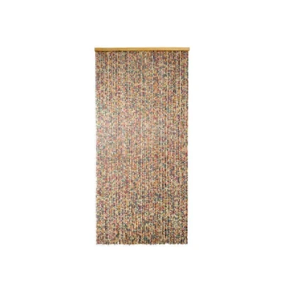 Image de Rideau de porte en perles bois carrée multicolore 90 x 200 cm Morel