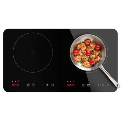 Image de Cecotec Plaque à induction digitale Full Magma Double. 3500W, 2 brûleurs, portable, avec verre de sécurité, contrôle tactile et programmable
