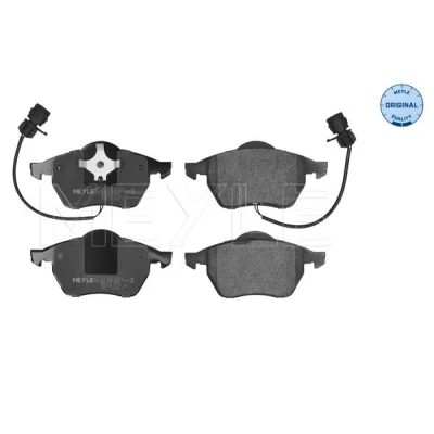 Image de MEYLE 025 206 7619/W Jeu de plaquettes frein ORIGINAL Quality Essieu Avant contact signal d&#039;usure inclus avec tôle anti bruit AUDI: 100 C4