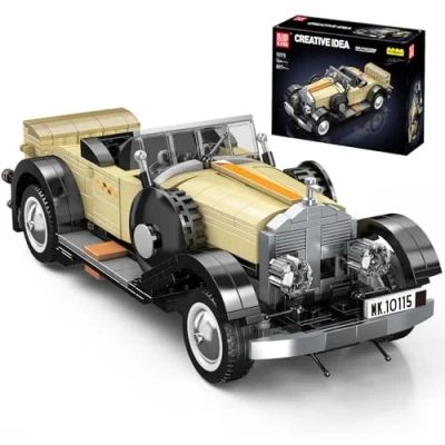 Image de Mould King 10115 Technique Auto Blocs de Construction modèle, 897 pièces Version Statique Oldtimer Kit Construction, Voiture Classique Bricolage comme Cadeau/Jouet/Objets
