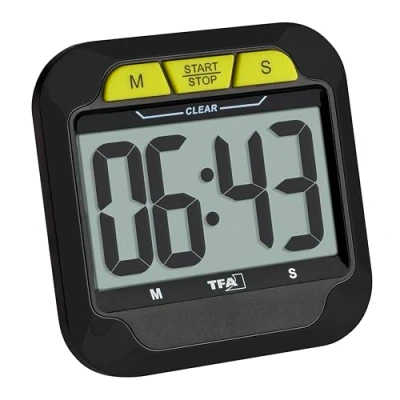 Image de TFA Dostmann Digitaler Timer und Stoppuhr mit großen Ziffern Minuteur noir numérique