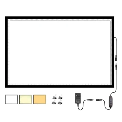 Image de WELZK 7000 Lux tablette lumineuse haute luminosité A1, 3 couleurs dessin avec adaptateur UL. 10 niveaux de gradation pour la peinture au diamant, le traçage, dessin, etc.