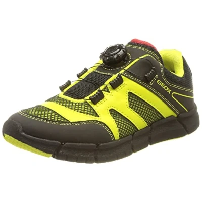 Image de Geox Garçon J Flexyper Boy D Sneakers, Lime/Black, 30 EU