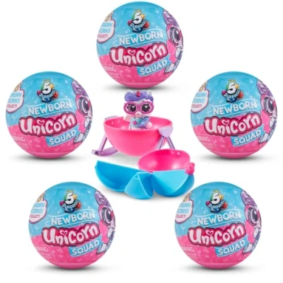 Image de ZURU 5 SURPRISE Licorne Newborn (5 Pack) 77156 Unicorn Squad Series 4 Capsule Collectible (Lot de 5)