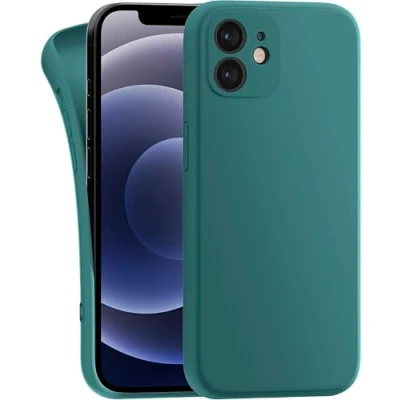 Image de MyGadget Coque Compatible avec Apple iPhone 12 Case TPU Souple &amp; Soft Cover Protection Extra Fine Légère Étui Coloré Anti Choc et Rayures Olive Vert