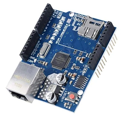 Image de Diyeeni Ethernet Shield W5100, Carte d&#039;extension réseau pour mère Arduino (Toutes Les Versions), UNO, Mega 1280, 2560, Ajouter Un Emplacement Micro SD