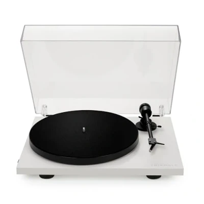 Image de Triangle Platine Vinyle Lunar 1 Manuelle 33/45 Tours à Entrainement par Courroie Cellule OM 5E intégrée 420 x 112 330 mm Crème