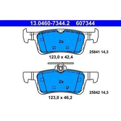 Image de ATE 13.0460 7344.2 Jeu de plaquettes frein non préparé pour indicateur d&#039;usure, contact signal d&#039;usure exclu FORD: Fiesta 7, Mk7 Van