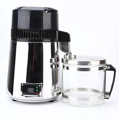 Image de KELUNIS Distillateur d&#039;eau De Comptoir, Acier Inoxydable 304, Carafe Collection en Verre, 4L, 750W