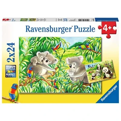 Image de Ravensburger Puzzle Enfant Puzzles 2x24 p Mignons koalas et pandas Dès 4 ans 07820
