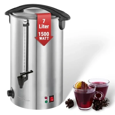 Image de ProfiCook PC HGA 1196 Distributeur de Boissons chaudes Réservoir automatique 7 L en Acier inoxydable 1500 W Couleur Argenté