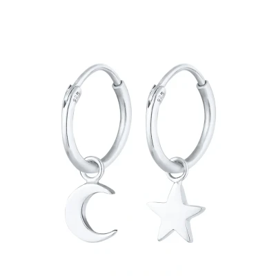 Image de Elli STAR MOON Astro LOOK Boucles d&#039;oreilles silvercoloured, Femme, Taille: One Size, Silver coloured
