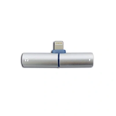 Image de Metronic 474120 kaorka adaptateur 2 en 1 pour Compatible avec Apple iPhone (Lightning vers Jack 3.5 mm/Lightning) Argent