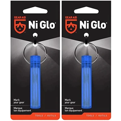Image de Gear Aid Ni Glo Lot de 2 porte clés lumineux 5,1 cm pour camping, plongée sous marine et pêche nuit, bleu