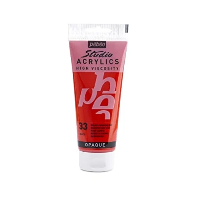 Image de Pébéo 837033 Studio Acrylique Tube Rouge Cadmium Imitation 100 ml