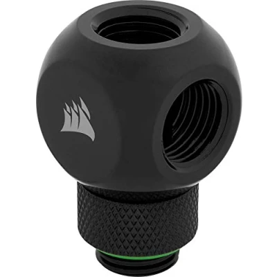 Image de Corsair Hydro X Series, XF Embout Y Rotatif (Filetages G1/4 BSPP Standards, Mécanisme de Rotation Parfaitement Étanche, Finition Polie Haute Qualité, Optimisés pour les Débits Élevés) Noir