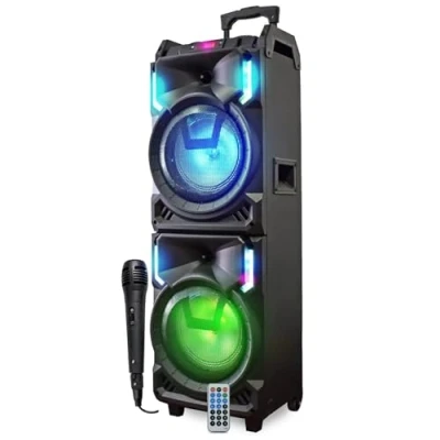 Image de INOVALLEY Mega Enceinte Nomade 800W MS01XXL N avec USB Bluetooth, Effets LED, Microphone Sono Karaoke DJ, Trolley