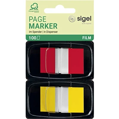 Image de SIGEL Hn496 Marque Pages Adhésifs en Papier Film Transparent, 2 X 50 Feuilles de 2,5 4,3 cm, Color Tip Couleurs