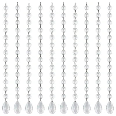 Image de BELLE VOUS Pampilles Cristal Transparent en Forme de Goutte (Lot 10) Deco 34,5 cm pour Lustres, Prismes, Attrape Soleil Cristal, Pendentifs, Mariages, Noël et Guirlandes