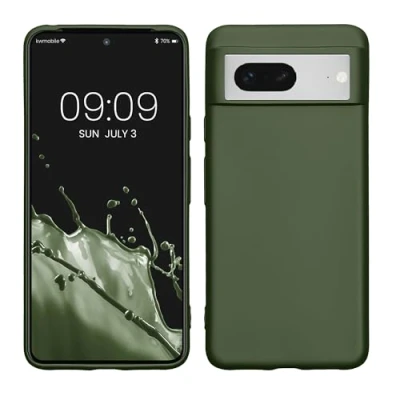 Image de kwmobile Housse Compatible avec Google Pixel 8 Coque de téléphone Protection Souple en TPU Vert forêt métallique