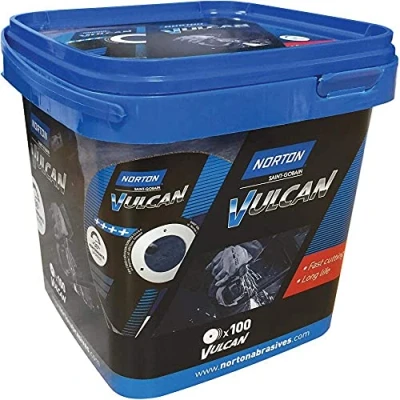Image de Norton Lot de 100 disques à tronçonner Vulcan en acier inoxydable 125 x 1,0 mm
