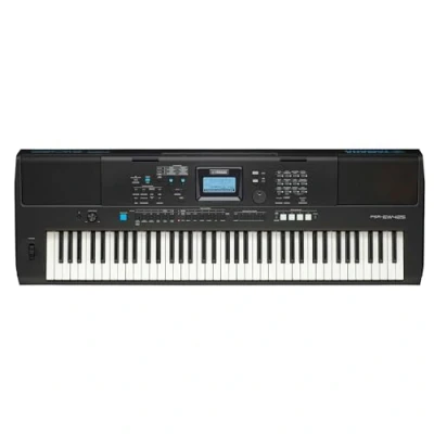 Image de Yamaha PSR EW425 Clavier arrangeur portable avec 76 notes dynamiques, 820 sonorités et écran LCD panneau de commande Noir
