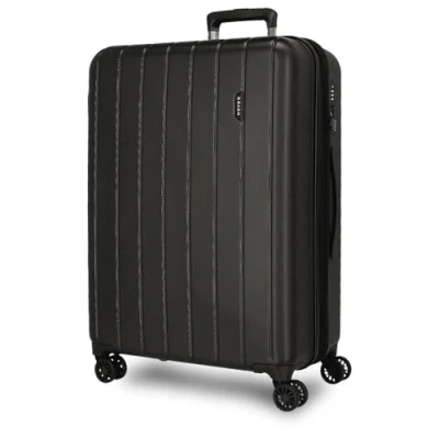 Image de Movom Wood Valise Moyenne Noir 44,5x65x27,5 cms Rigide ABS Serrure TSA 68L 3,8Kgs 4 roues doubles Extensible