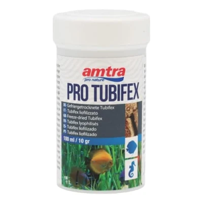 Image de Amtra Pro Tubifex Nourriture des SP. Cubes Lyophilisés, 100% Purs, pour Poissons d&#039;eau Douce et Marins, 100 ML