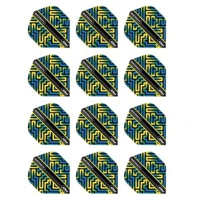 Image de RED DRAGON Hardcore XT Lot de 4 ailettes pour fléchettes Bleu, Vert et Jaune (12 au total)