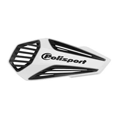 Image de POLISPORT 8308400002 Protège mains MX AIR 1 point de fixation Style en plastique avec kit montage inclus compatible tous les modèles enduro/mx/atv couleur blanc/noir
