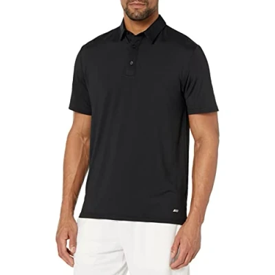Image de Amazon Essentials Polo Stretch Tech Coupe Ajustée Homme, Noir, L